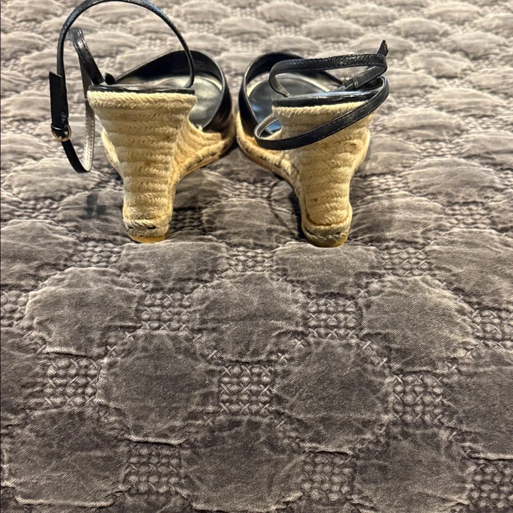 Franco Sarto Black Espadrille Sandals 8.5